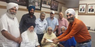 ਗੁਰਦੁਆਰਾ ਨਾਨਕ ਨਿਵਾਸ ਰਿਚਮੰਡ ਵੱਲੋਂ ਥੌਂਪਸਨ (ਮੈਨੀਟੋਬਾ) ਦੀ ਸਿੱਖ ਸੋਸਾਇਟੀ ਲਈ 25,000 ਡਾਲਰ ਦੀ ਵਿੱਤੀ ਸਹਾਇਤਾ